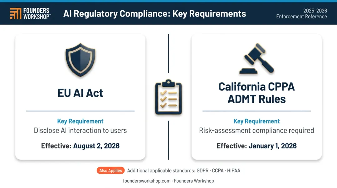 EU AI Act and California CPPA compliance timeline and requirements for AI deployments