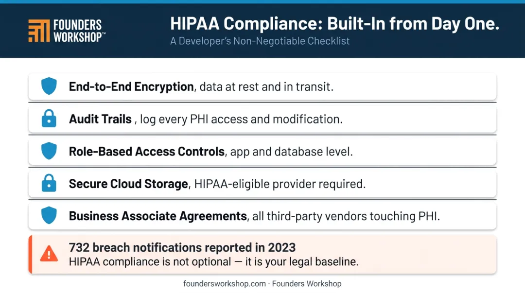 Five HIPAA compliance requirements every healthcare app must implement at launch