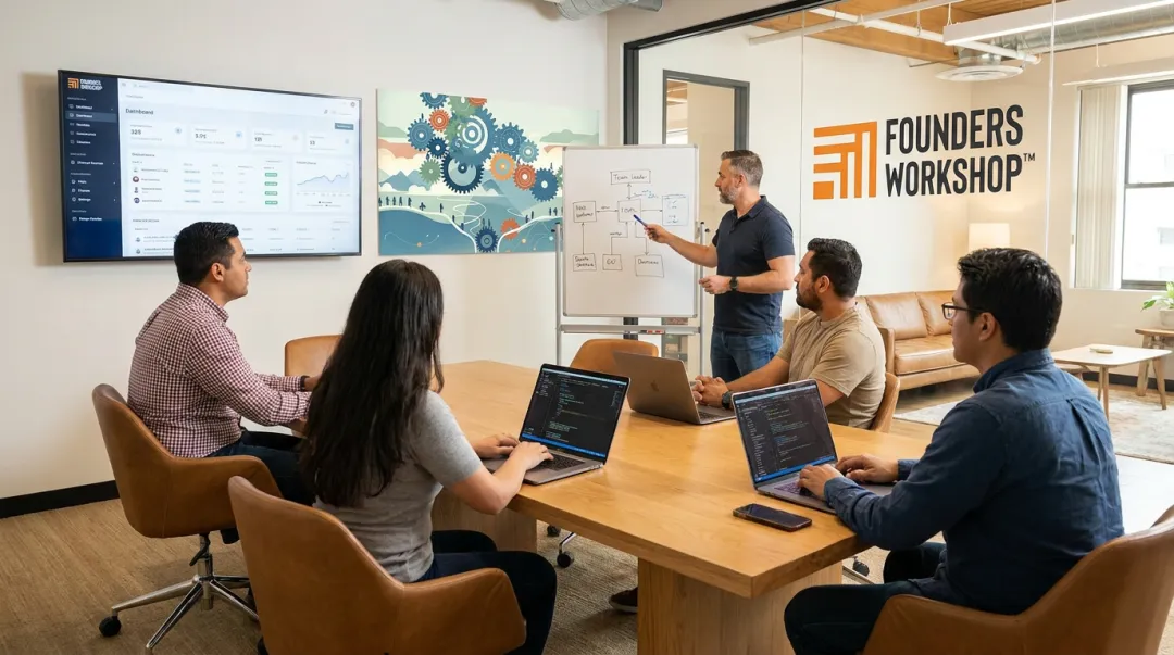 Founders Workshop team collaborating on healthcare AI software development project