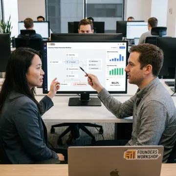 Team planning an AI claims automation workflow