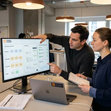 AI product team reviewing prototype and deployment plan