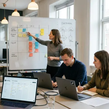 Software team planning a banking application