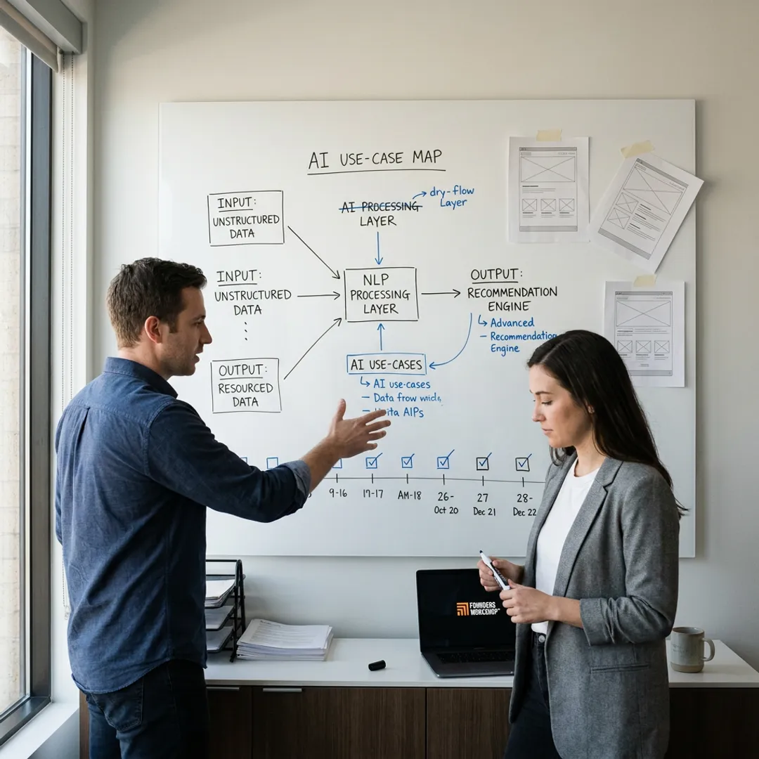 Team mapping an AI consulting process