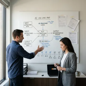 Team mapping an AI consulting process