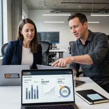 Retail software dashboard on a laptop