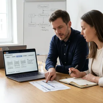 Product launch process roadmap on a whiteboard