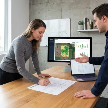 Software team planning an agricultural technology platform