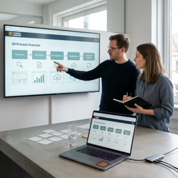 AI product development roadmap on a team workspace