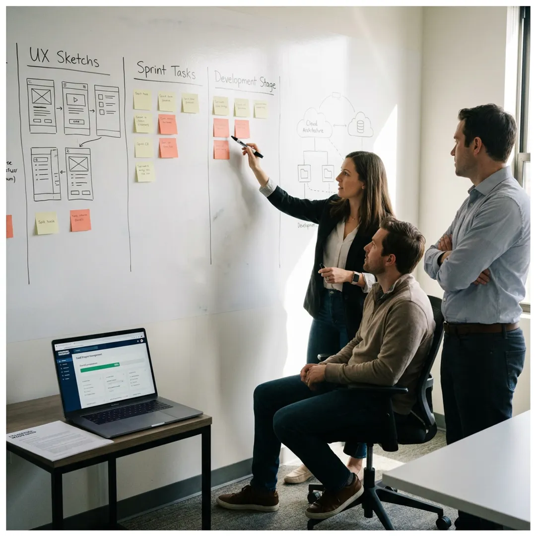 Product team following a software development process