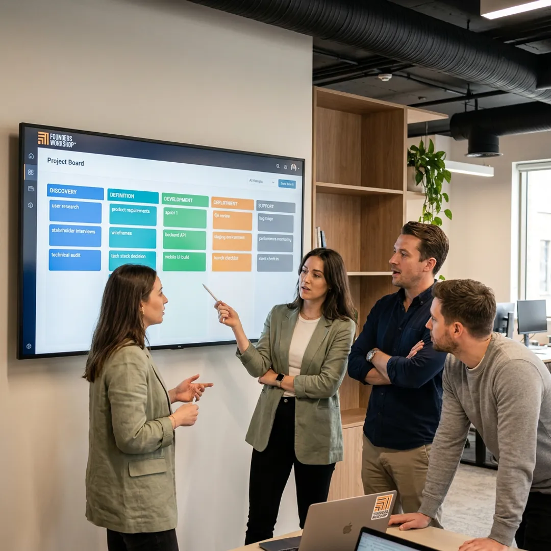 Software team planning the MVP development process