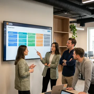 Software team planning the MVP development process