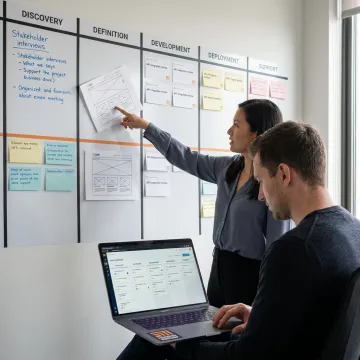 Software development workflow from discovery to deployment