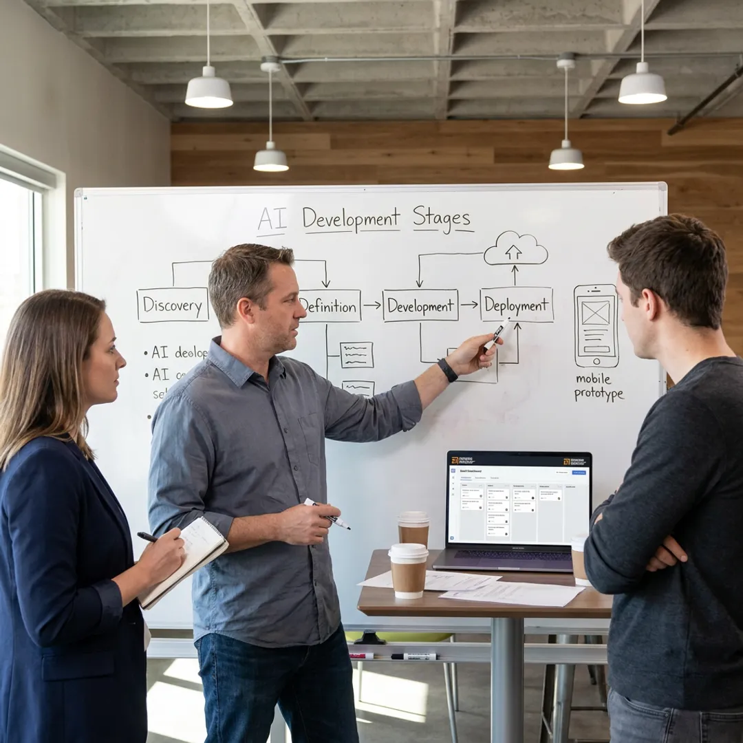AI product development process planning session