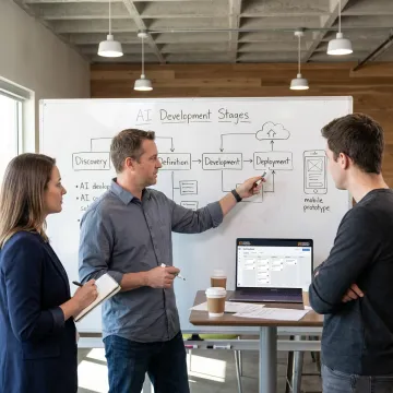 AI product development process planning session