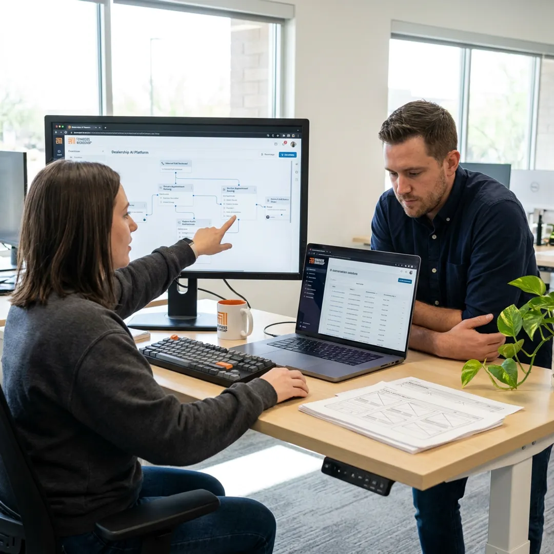 Team planning an AI call agent workflow