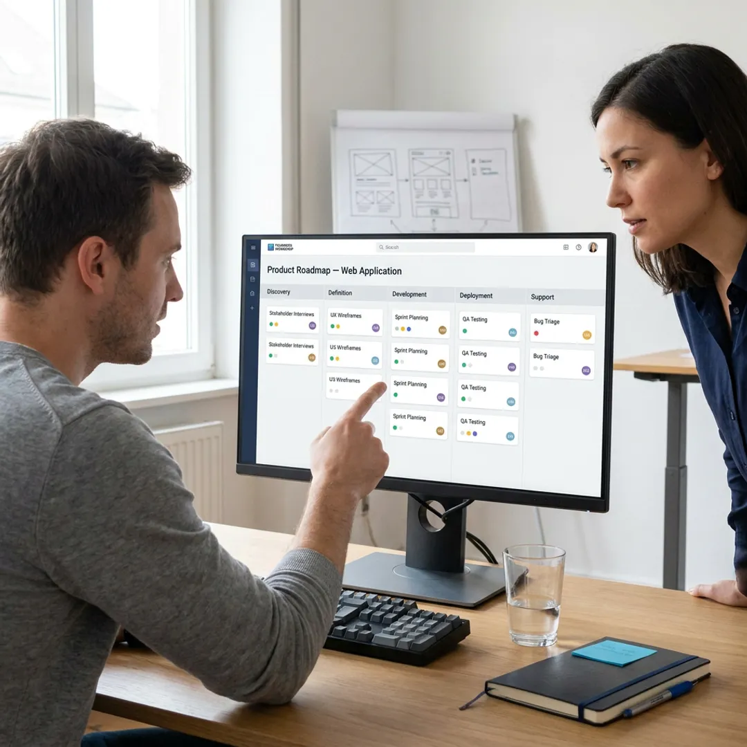 Custom web app development process planning