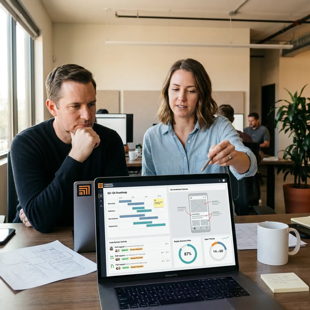 Software development process from discovery to launch