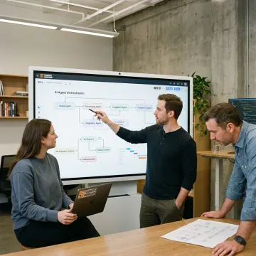 Team designing an AI workflow automation process