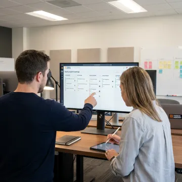 Web app development process planning board