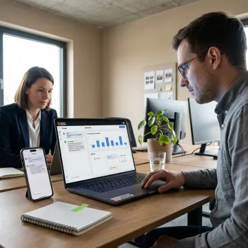 AI chatbot interface on a modern business dashboard