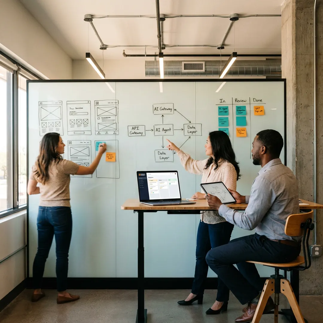 AI development process planning session