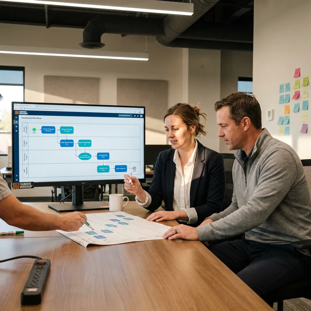 Team mapping AI healthcare scheduling workflows