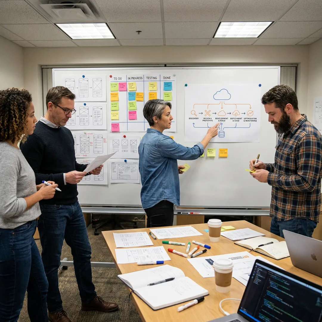 Software product roadmap and development process planning