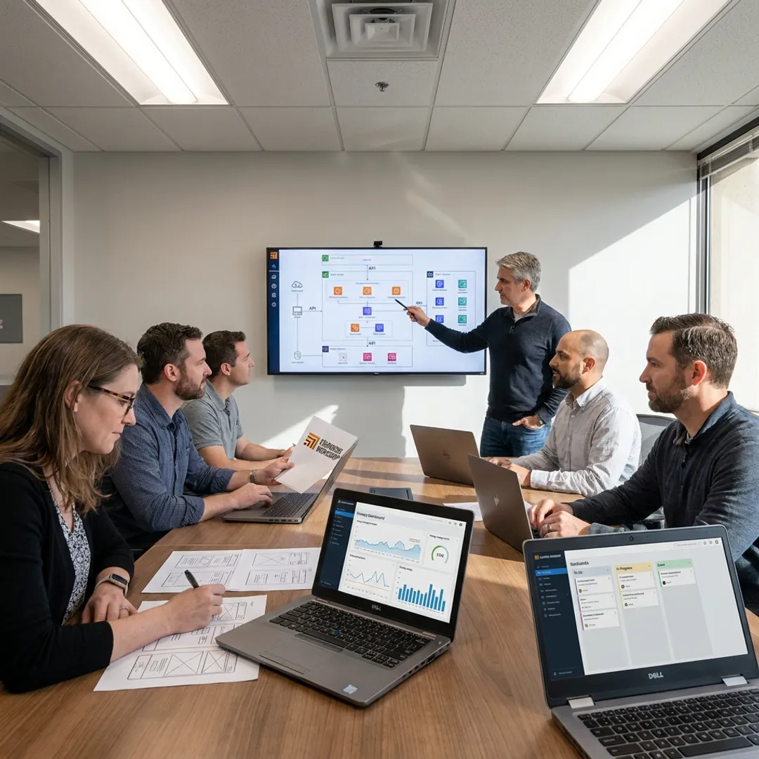 Software team planning an energy platform