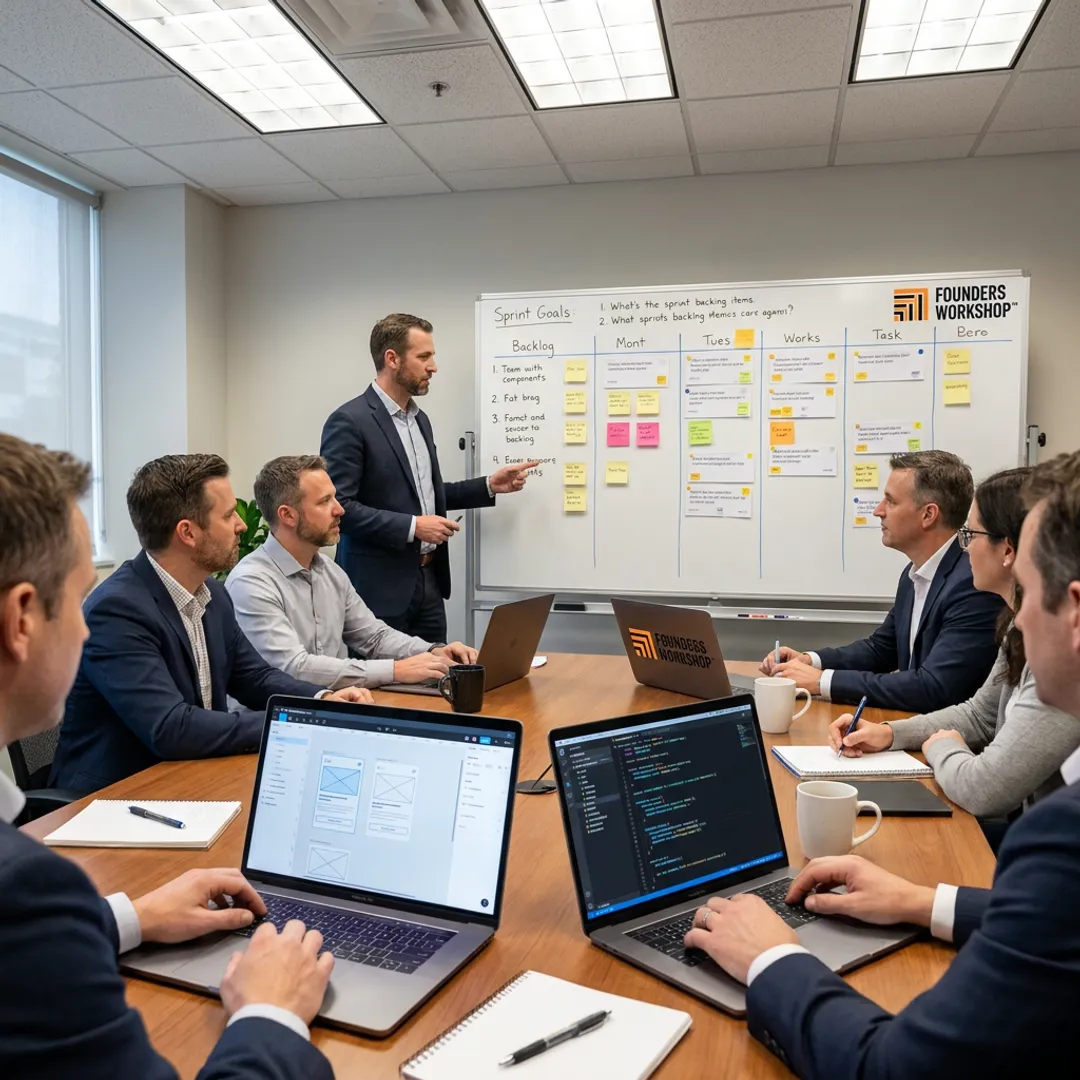 React development team reviewing product workflow