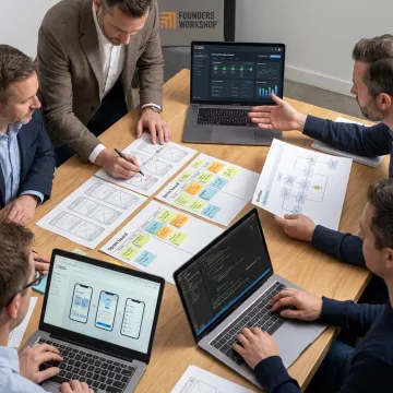 Team planning a sports software development process