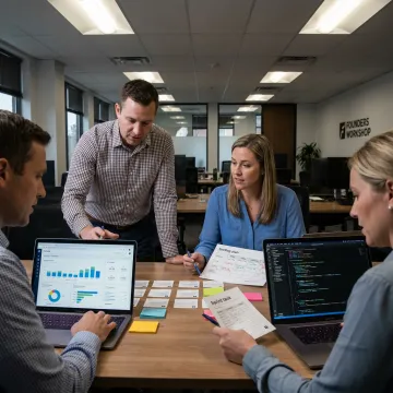 Nearshore AI development team planning software work