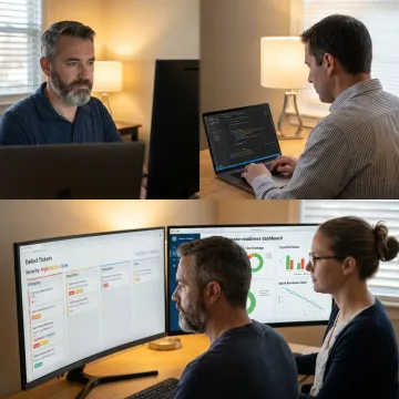 QA team collaborating on software testing process