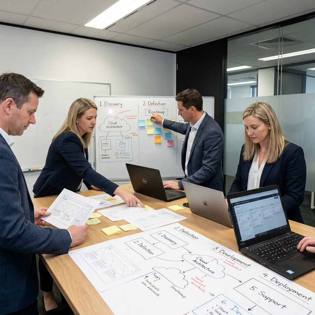 Custom software development process planning session