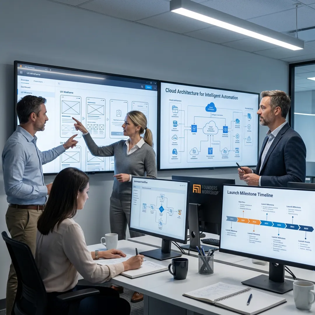 AI product development process planning session