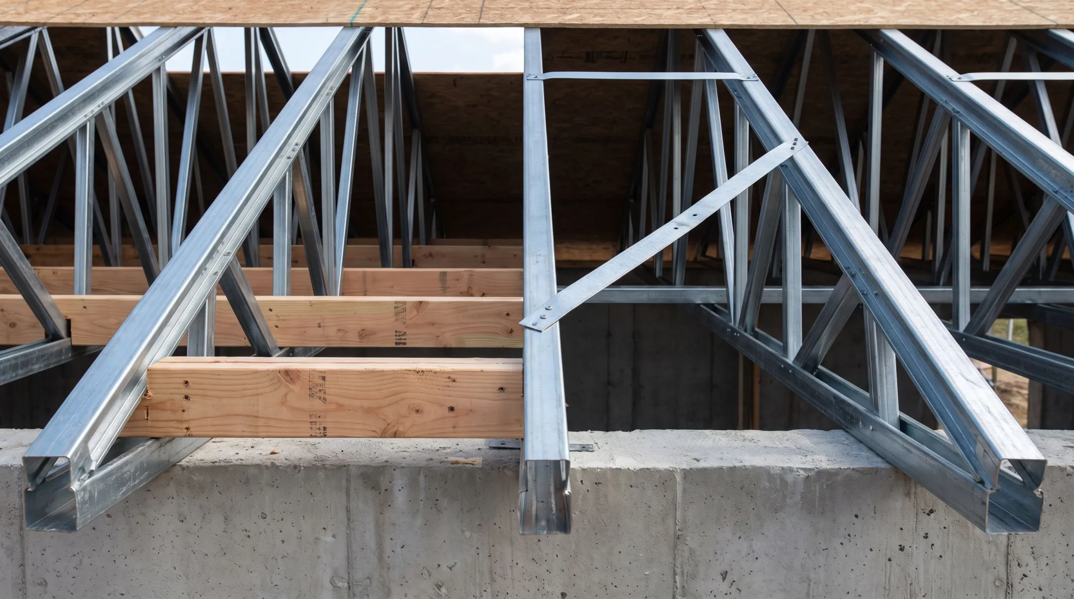 Wood blocking versus metal bracing systems installed on roof trusses