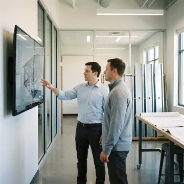 Architect reviewing a coordinated steel framing model