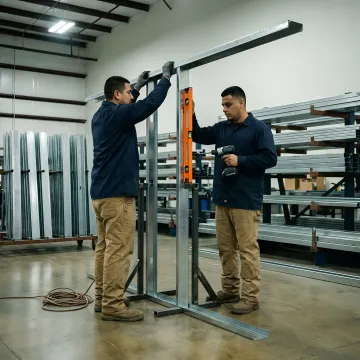 Steel framing panels prepared with drywall track