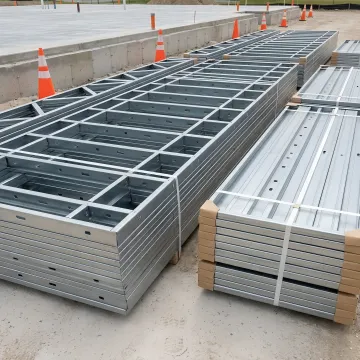 Cold-formed steel roof trusses prepared for installation