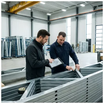 Cold-formed steel truss package being reviewed