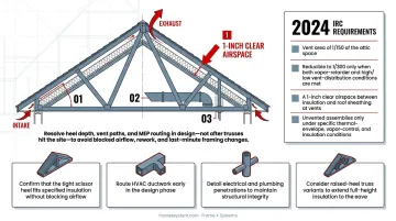 Scissor truss building systems integration coordination checklist with ventilation and insulation details