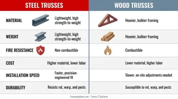 Steel trusses versus wood trusses side-by-side comparison of cost durability and performance factors