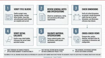 6-step manual engineering drawing checklist review process flow diagram