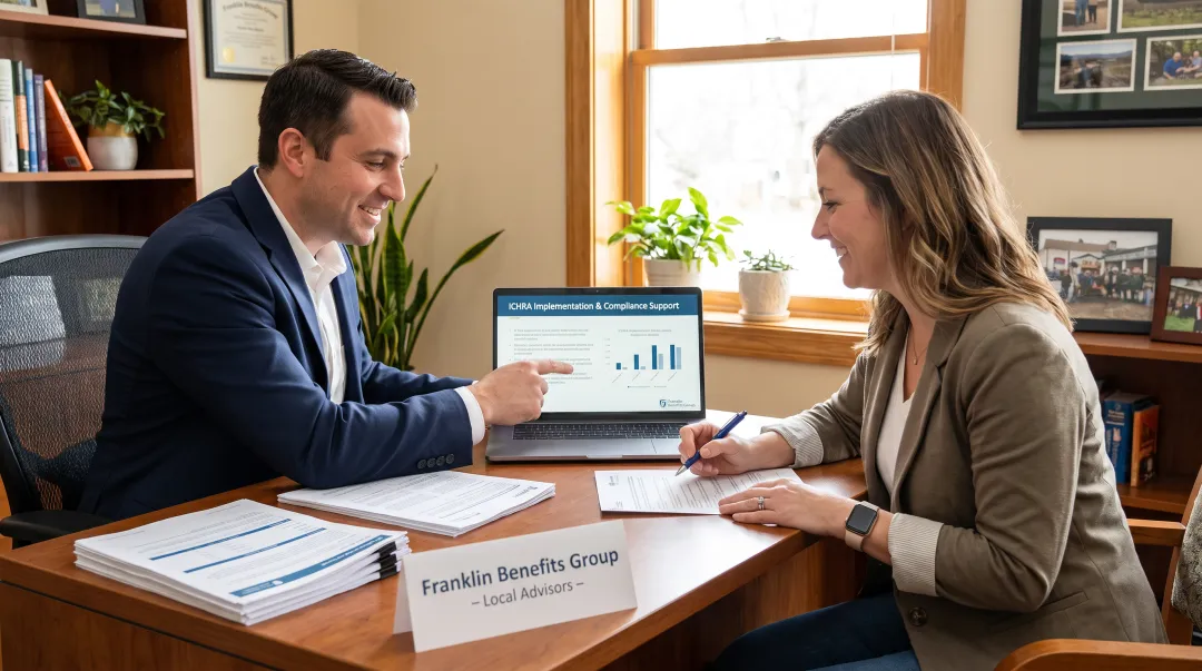 Franklin Benefits Group advisor consulting small business owner on ICHRA setup