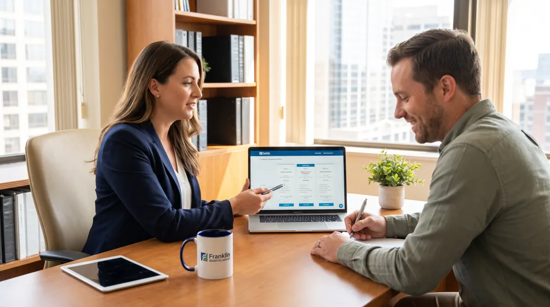 Franklin Benefits Group advisor consulting client on health insurance options