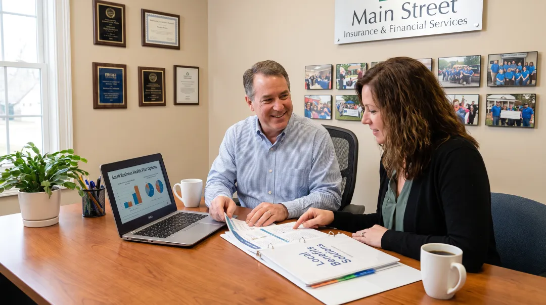 Franklin Benefits Group advisor consulting with restaurant owner on benefits plan