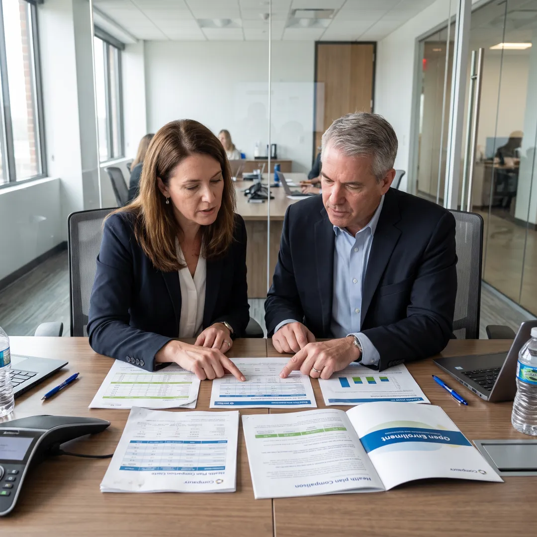 Employer reviewing employee benefits strategy