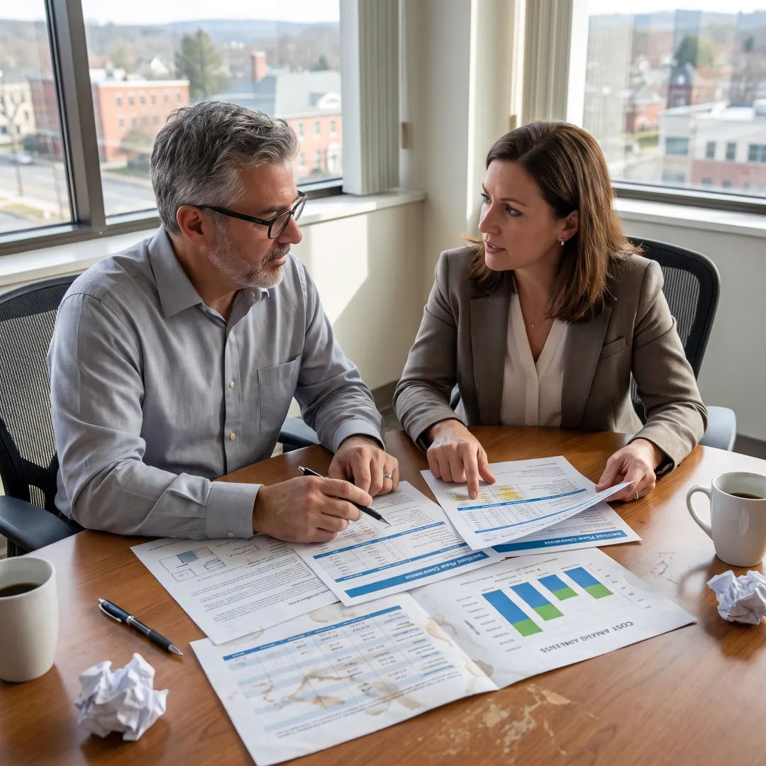 Advisor reviewing employee health plan choices