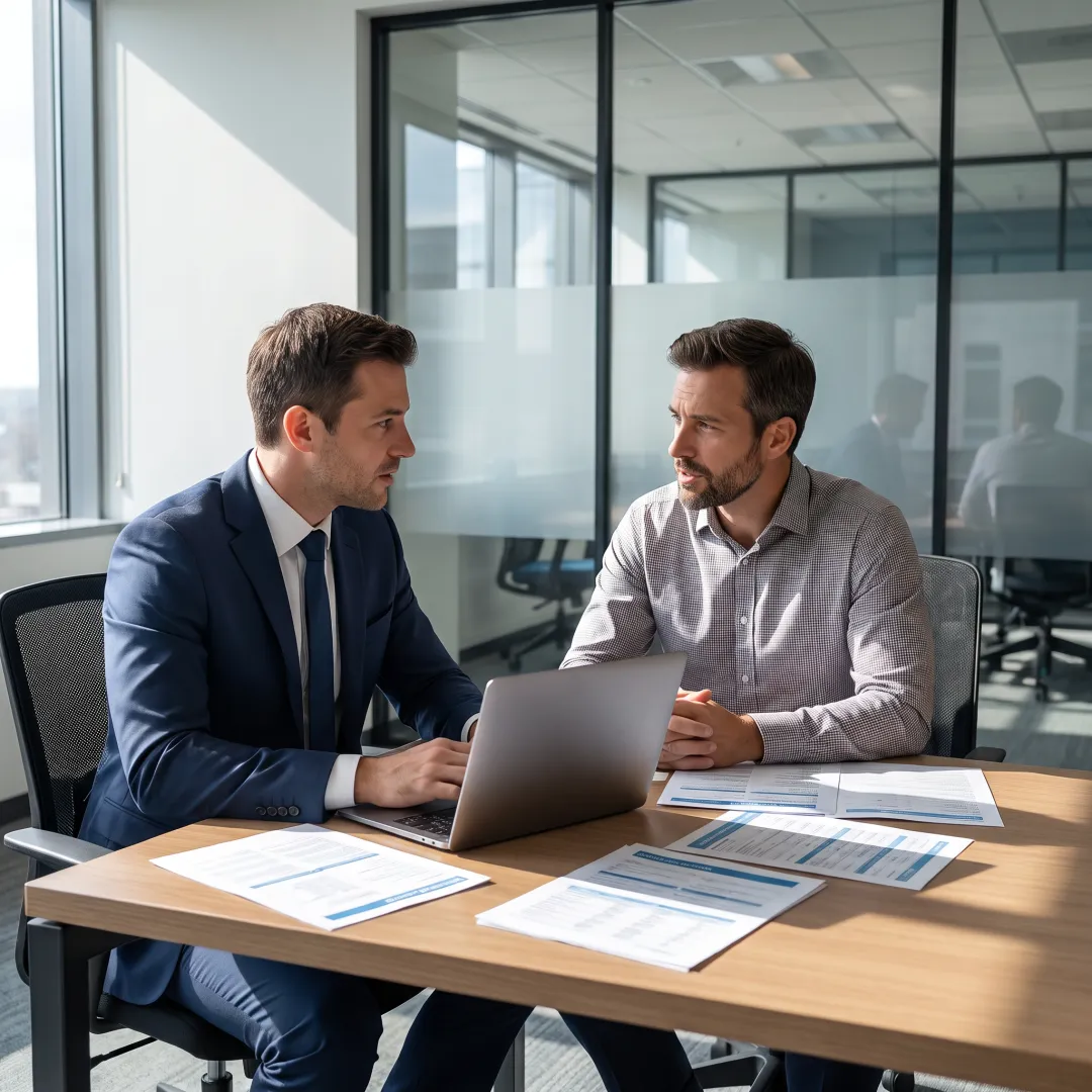 Advisor comparing insurance plans for an employer
