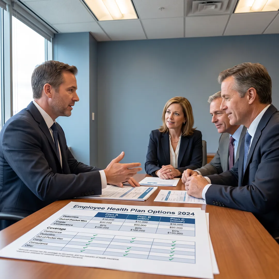 Advisor explaining insurance benefits options