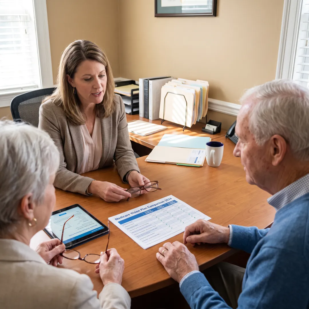 Advisor explaining Medicare vision coverage